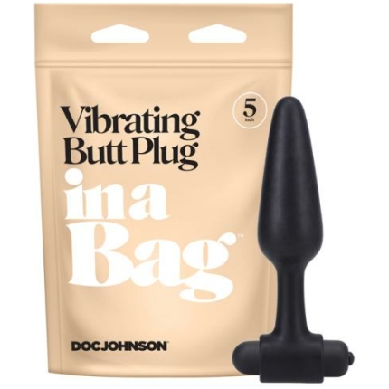 In A Bag 5" Vibrating Butt Plug - Black