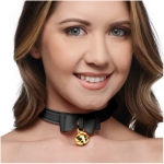 Golden Kitty Cat Bell Collar - Black/gold