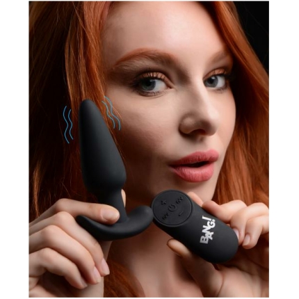 Remote Control 21x Vibrating Silicone Butt Plug - Black