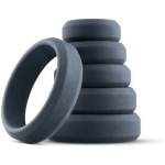 Boners 6 Pc Wide Cock Ring Set - Black - Image 2