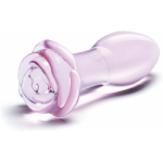 Glas 5" Rosebud Glass Butt Plug