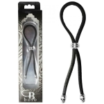 C-ring Lasso Silver Bead Slider W/ Silver Skull Tips Leather