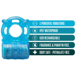 Stay Hard - Rechargeable 5 Function Cock Ring - Blue - Image 3