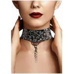 Ouch! Collar With Leash - Love Street Art Fasion - Black
