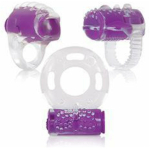 Ring True Unique Pleasure Rings Kit Clear Purple 3 Pack