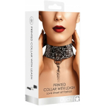 Ouch! Collar With Leash - Love Street Art Fasion - Black - Image 2